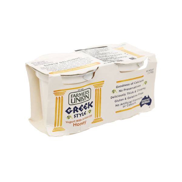Sữa chua Hy Lạp nguyên chất Farmers Union Mật ong 140g (block 2 hộp)