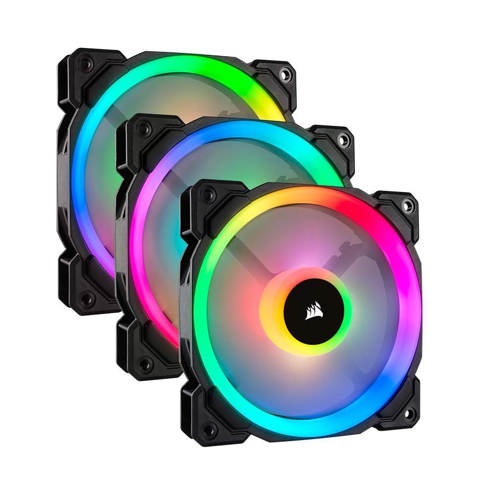 Bộ ba Fan Case Corsair LL120 RGB 120mm Dual Light Loop RGB with Lighting Node PRO CO-9050072-WW