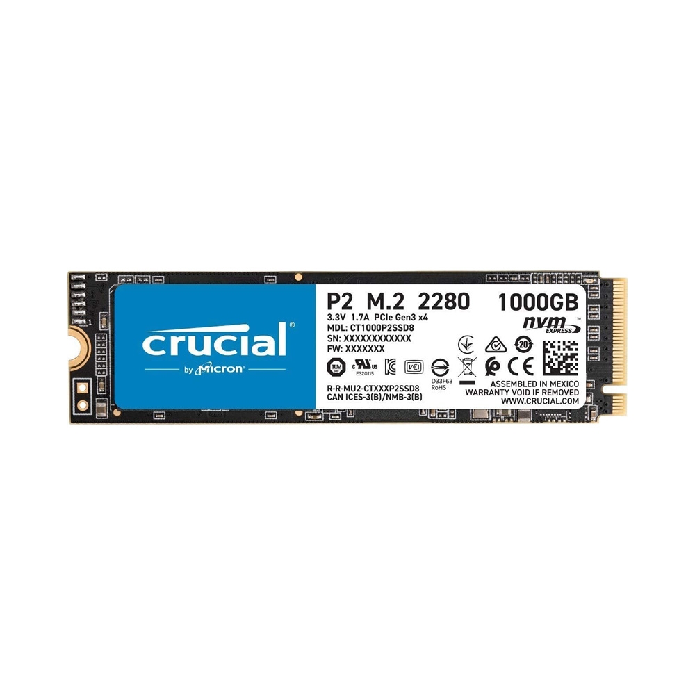 SSD Crucial P2 1TB NVMe 3D-NAND M.2 PCIe Gen3 x4 CT1000P2SSD8