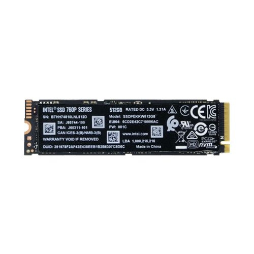 SSD Intel 760P 1TB 3D-NAND M.2 NVMe PCIe Gen3.1 x4