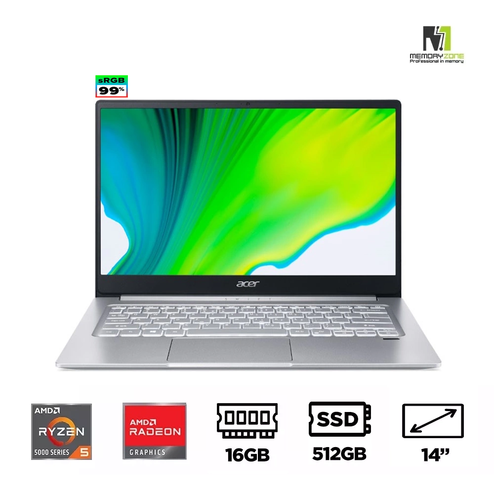 Laptop Acer Swift 3 SF314-43-R4X3 NX.AB1SV.004 (Ryzen 5 5500U, Radeon Graphics, Ram 16GB DDR4, SSD 512GB, 14 Inch IPS FHD)