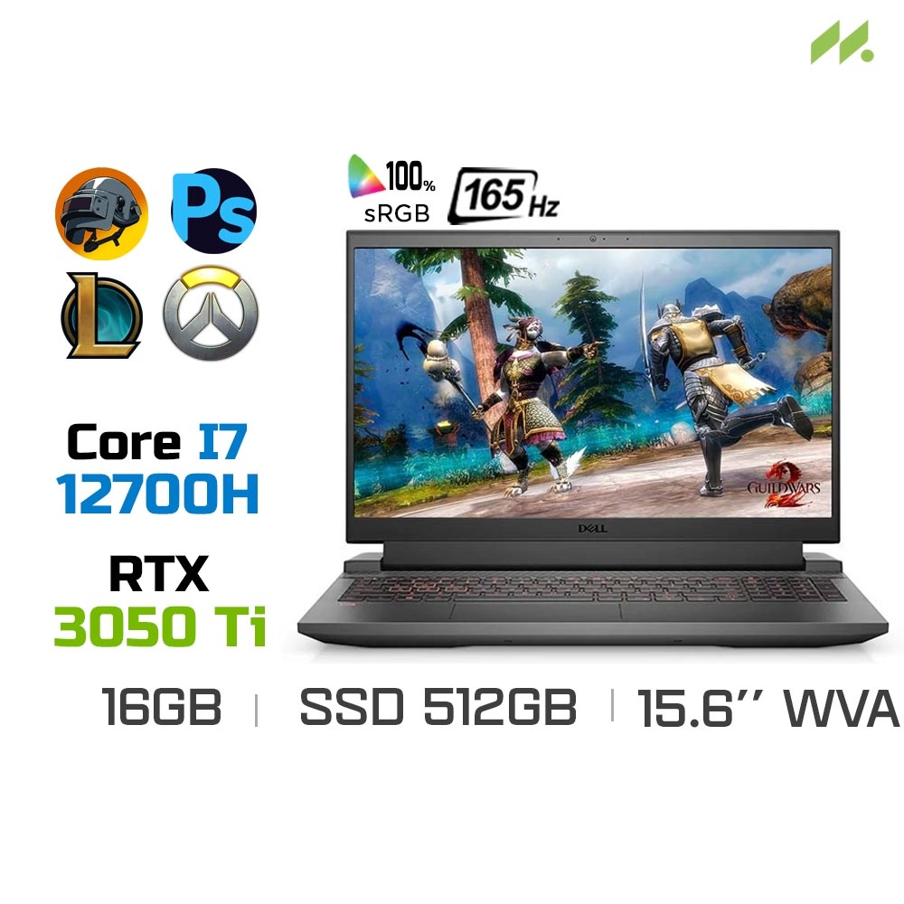 Laptop Gaming Dell G15 5520 i7H165W11GR3050Ti (i7-12700H, RTX 3050 Ti 4GB, Ram 16GB DDR5, SSD 512GB, 15.6 Inch 165Hz FHD, Win11/Office HS 21)