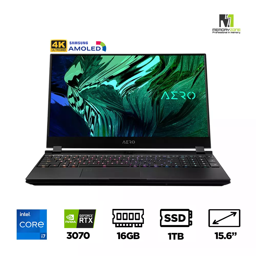 Laptop Gaming Gigabyte AERO 15 OLED XD-73S1624GH (i7-11800H, RTX 3070 8GB, Ram 16GB DDR4, SSD 1TB, 15.6 Inch Samsung AMOLED UHD)