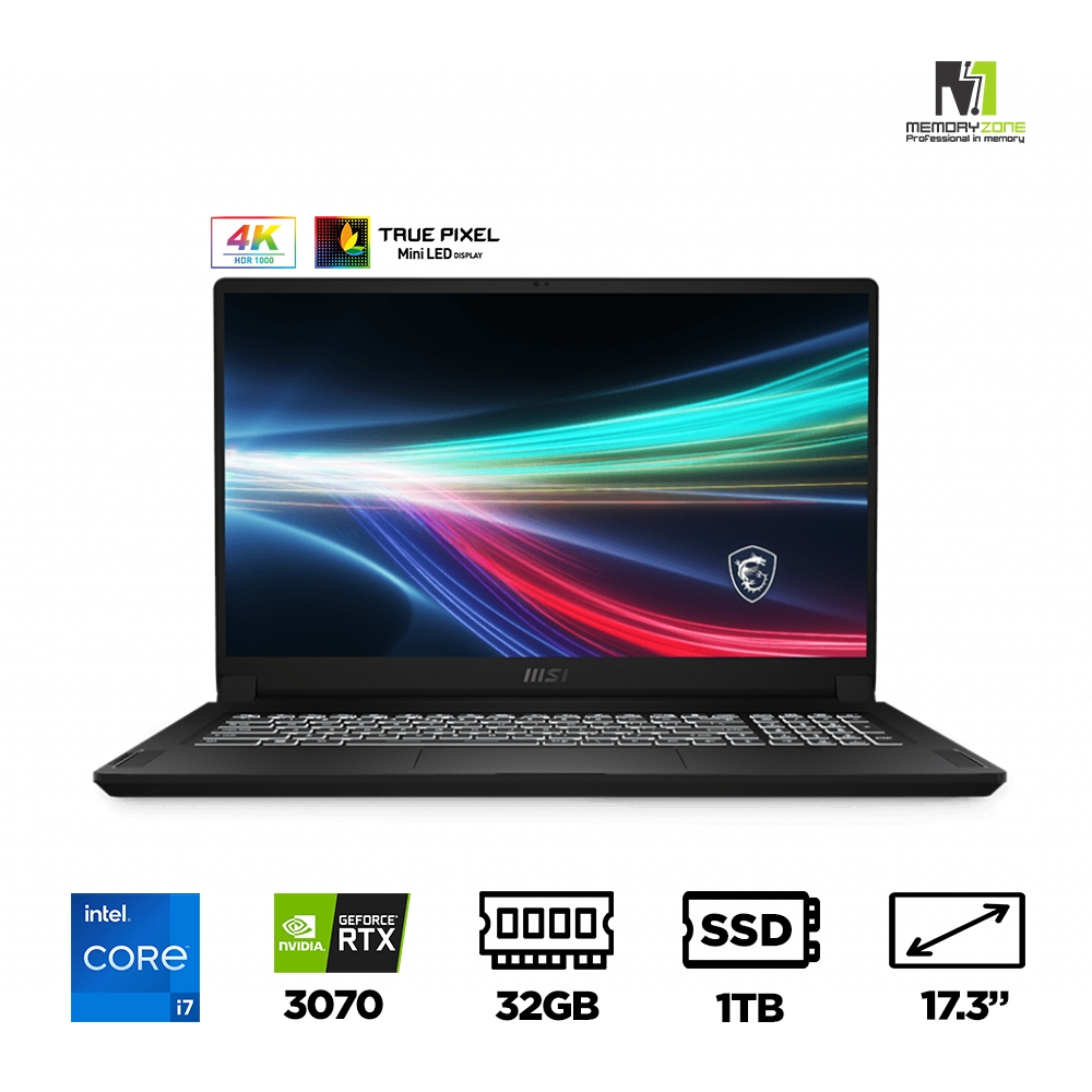 Laptop MSI Creator 17 B11UG-601VN (i7-11800H, RTX 3070 8GB, Ram 32GB, SSD 1TB, 17.3 Inch  Mini-Led UHD)