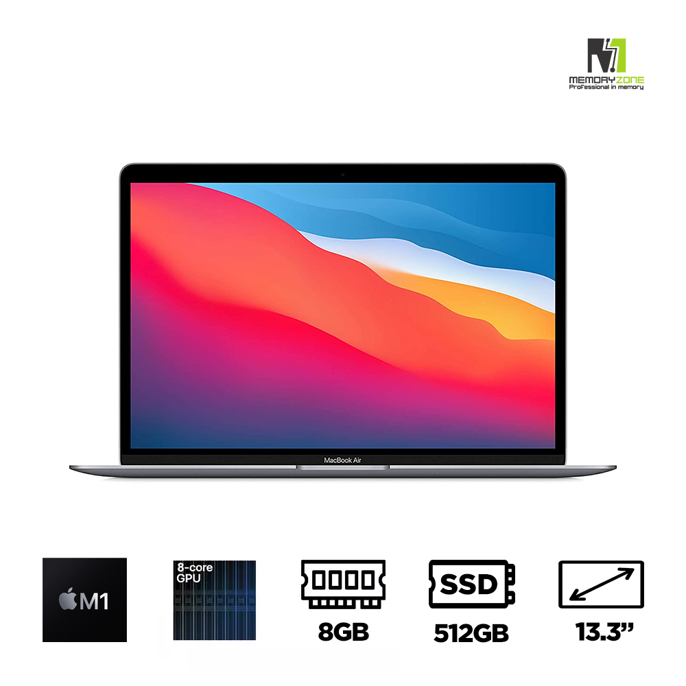 Macbook Air M1 2020 Space Gray MGN73SA/A (Apple M1, 8-Cores GPU, Ram 8GB, SSD 512GB, 13.3 Inch IPS Retina)