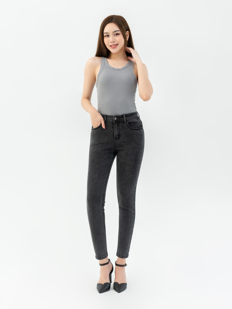 Quần Jeans Nữ Skinny Lưng Cao Tôn Dáng