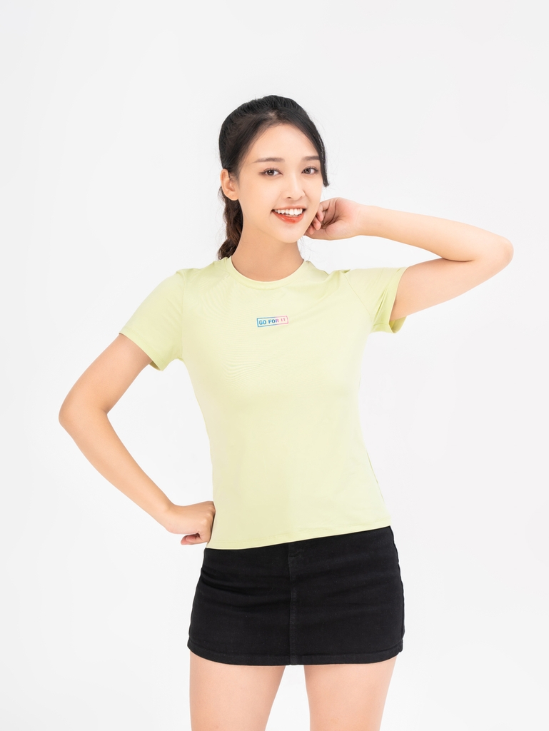 Áo T-Shirt Nữ In Ngực Thể Thao Mềm Mịn Thông Thoáng - Xanh Cốm