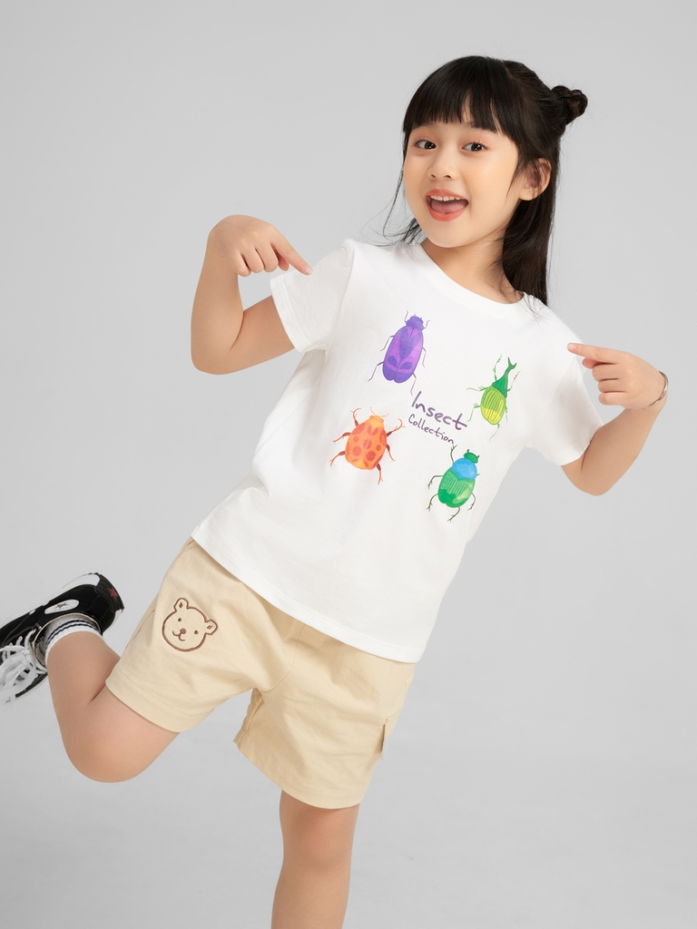 Áo Phông Trẻ Em Cotton Organic In Bọ Cánh Cứng