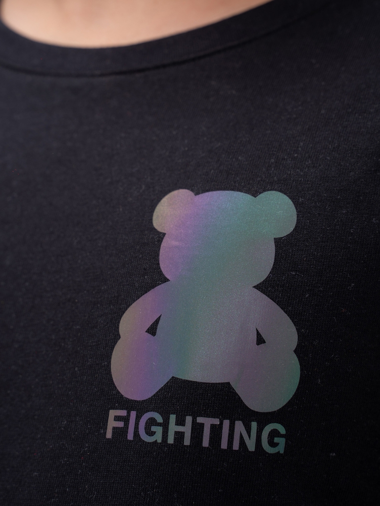 Áo TShirt Cho Bé Cotton Dáng Suông In Gấu Fighting