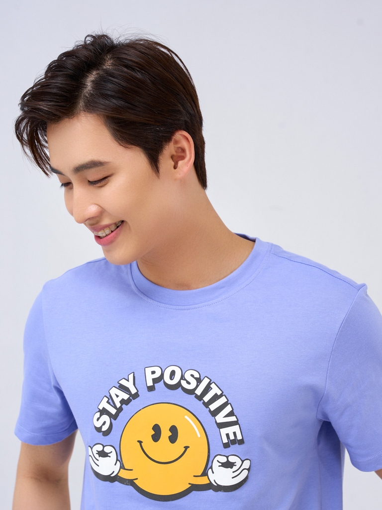 Áo Thun Nam Cotton USA In Chữ Stay Positive - AR Collections