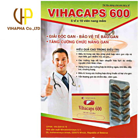 Vihacaps 600- Giúp giải độc gan, bảo vệ gan Hộp 50v