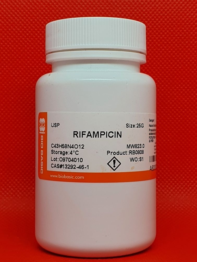 Rifampicin, Quy cách: 25g/lọ, CAT.#: RB0808, CAS: 13292-46-1, Hãng: Biobasic-Canada