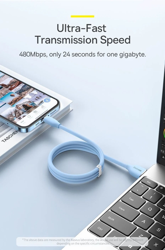 Cáp sạc nhanh USB IPhone Baseus Jelly Liquid Silica Gel Fast Charging 2.4A Data Cable