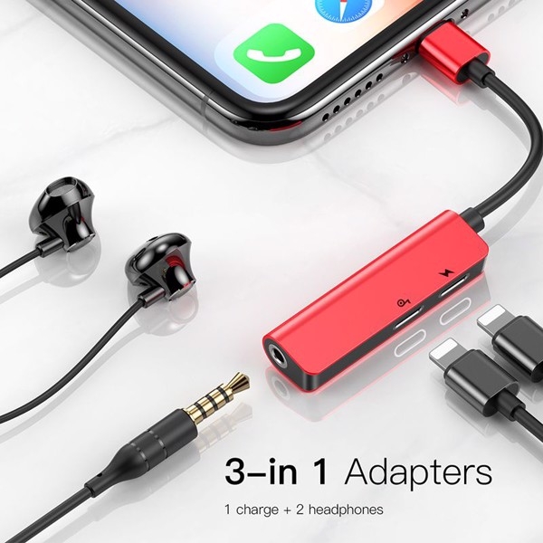 Bộ chuyển cổng Lightning sang Dual Lightning + Audio AUX 3.5mm Baseus L52 cho iPhone/ iPad