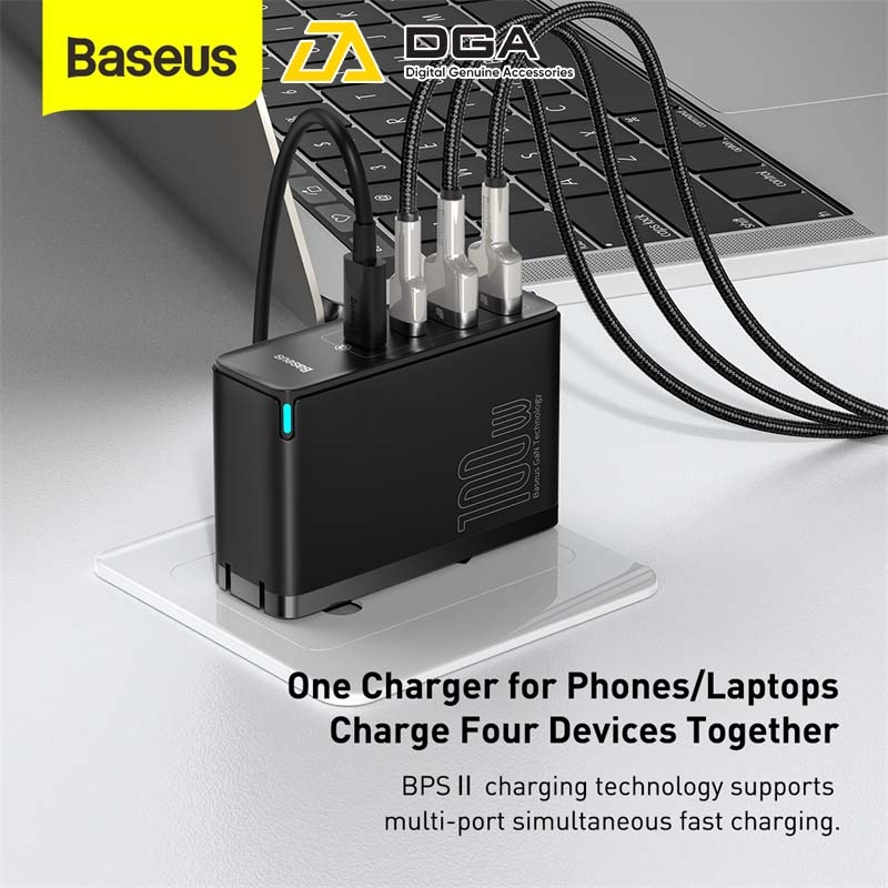 Cóc sạc siêu nhanh Baseus GaN2 Fast Charger 1C 100W (GaN2 Technology, QC5.0/QC4.0/PD3.0/ PPS Multi Quick Charge Protocol Support)