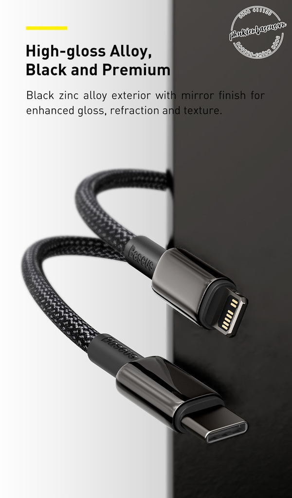 Cáp sạc nhanh C to Lightning 20W Baseus Tungsten Gold Fast Charging Data Cable