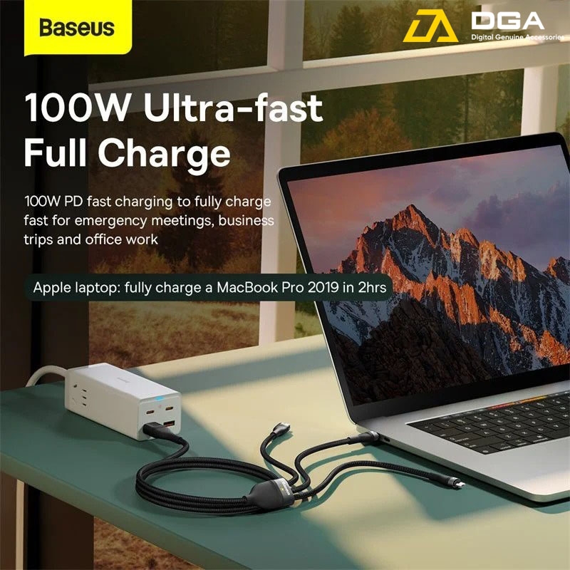 Cáp Sạc Nhanh Đa Năng 100W 6 in 1 Baseus Flash Series Ⅱ Two-for-three Charging Cable