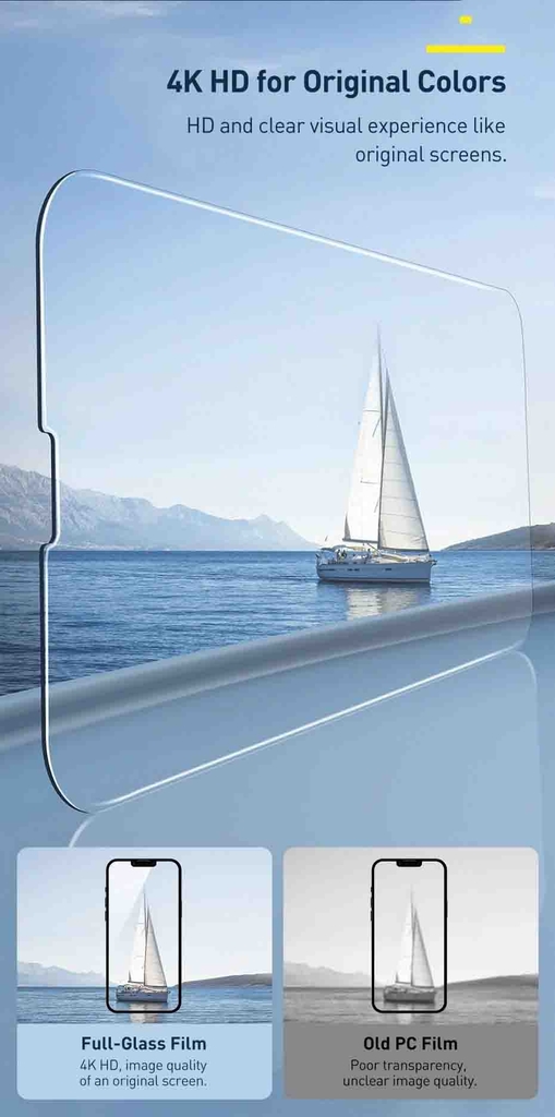 Kính cường lực 6 lớp chống trầy, siêu bền Baseus 0.3mm Full-glass Tempered Glass Film cho IPhone 13 series