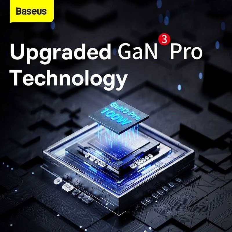 Sạc Nhanh Baseus 65W /100W GaN3 Pro Desktop Powerstrip 6 in 1 AC 100V-220V (2AC+2U+2C)