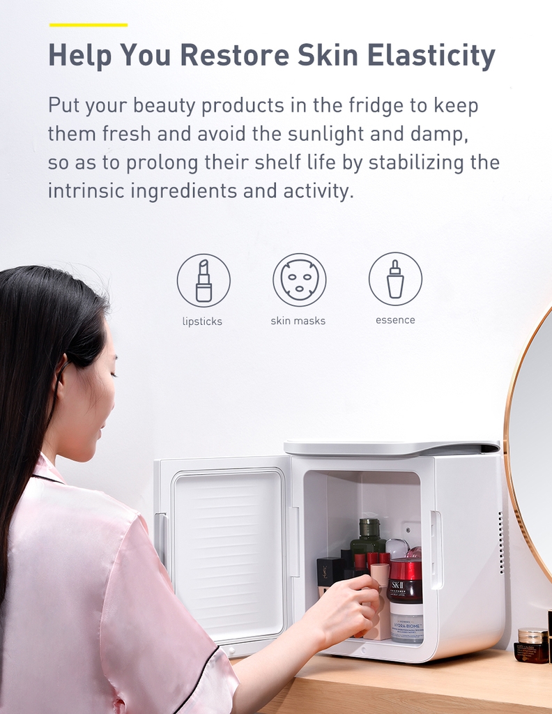Tủ lạnh mini Baseus Igloo Mini Fridge for Students (6L, làm mát và giữ ấm, 220V)