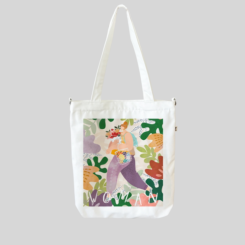 Túi Tote Poly Canvas 2in1 Họa Tiết