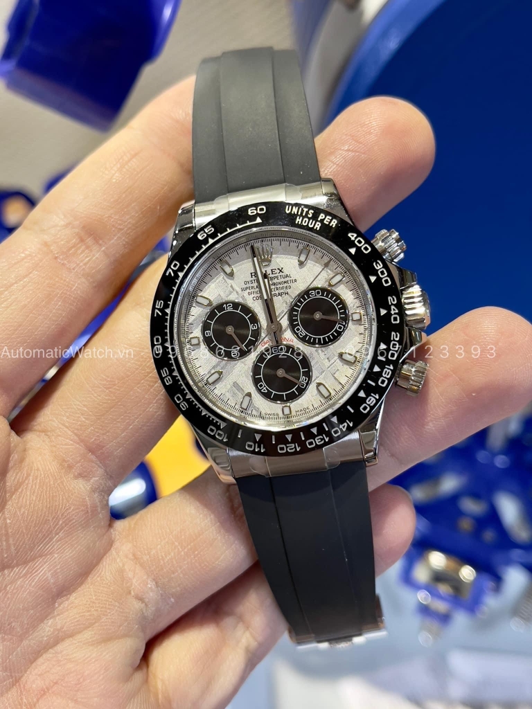 Combo Độ Mặt Thiên Thạch & Thay dây Oyter Flex - Rolex Daytona Watch