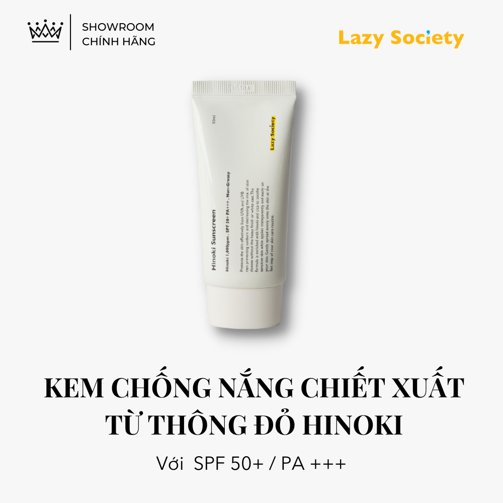Kem Chống Nắng Hinoki Làm Dịu Da LAZY SOCIETY Hinoki Sunscreen SPF50+ PA+++ 50ml