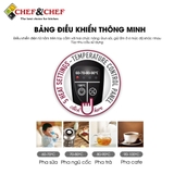 Ấm đun nước thủy tinh Chef&Chef CH1703D điều khiển nhiệt độ đun.