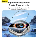 Cường lực cho Apple Watch Baseus Full-Coverage Micro-Crystal Tempered Glass Screen Protector for AP Watch Ultra 49mm, Clear (Pack of 1 with cleaning kit)