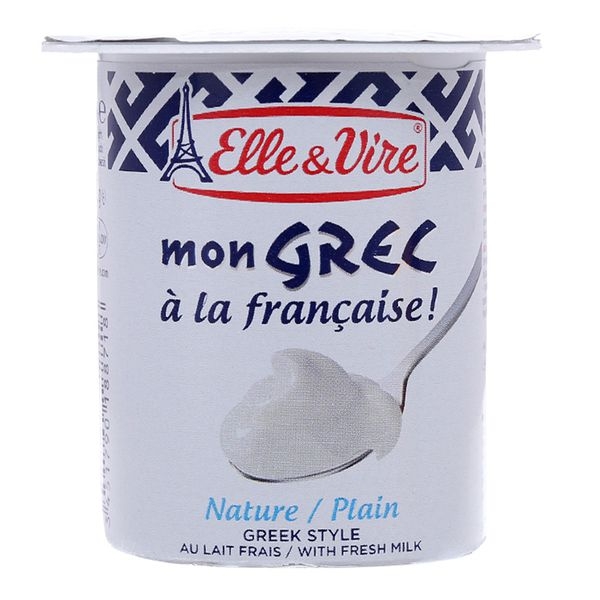 Sữa chua lên men Hy Lạp nguyên chất Elle & Vire 125g