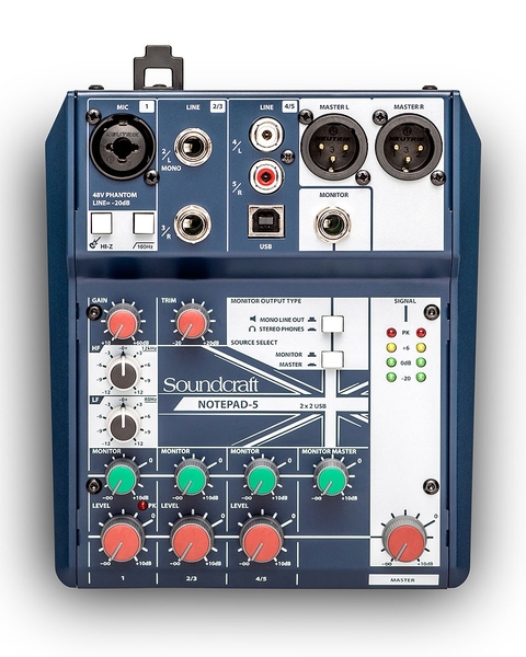 Mixer analog SOUNDCRAFT NOTEPAD-5 - Hàng Chính hãng PGI