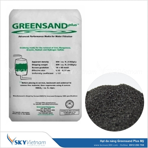 Hạt đa năng Greensand Plus Mỹ vật liệu lọc nước