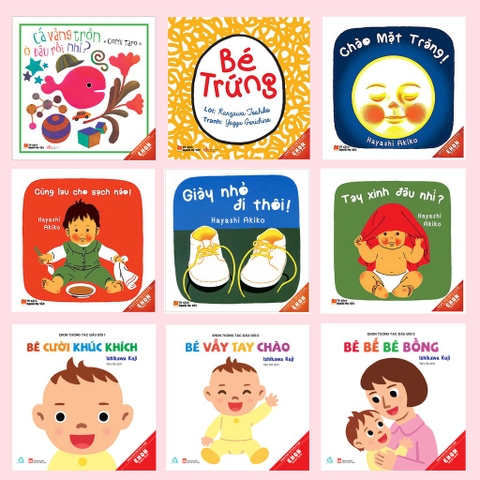 Sách combo 9 cuốn Ehon tương tác đầu đời dành cho trẻ 0-3 tuổi