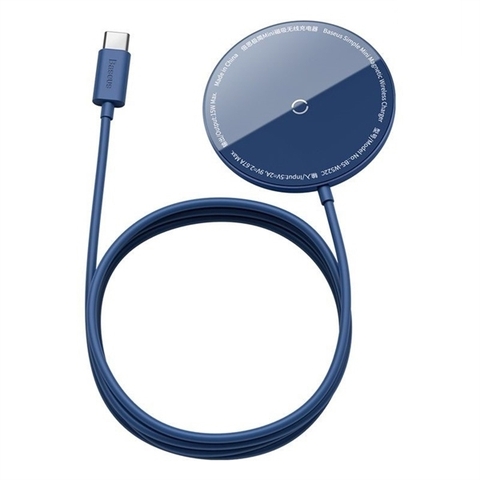 Đế sạc không dây nam châm Baseus Simple Mini Magnetic Wireless Charger dùng cho iPhone 12 Series (15W, Wireless Magsafe Quick charger)