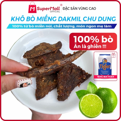 Khô bò miếng DakMil Chu Dung, 100% bò siêu ngon, đặc sản miền núi, món ngon nhà làm