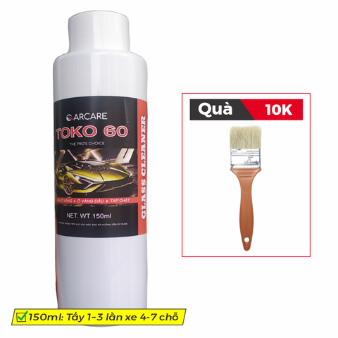 TOKO 60 - Dung dịch tẩy ố kính ô tô tại nhà, tẩy cặn canxi, ố mốc kính ô tô, ố màng dầu, lựa chọn hàng đầu của Garage