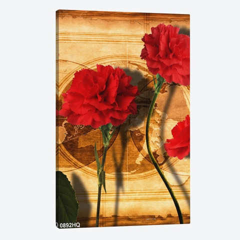 Tranh hoa cẩm chướng đỏ 3378HQ