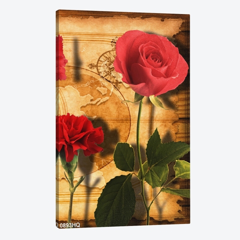 Tranh hoa hồng và hoa cẩm chướng 0893HQ