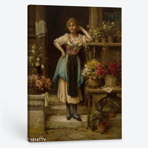 Tranh Cô gái bán hoa 1914TTV