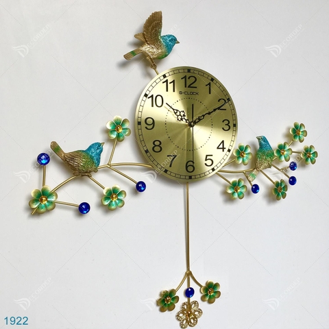 Đồng hồ decor những chú chim trên cành hoa 1922