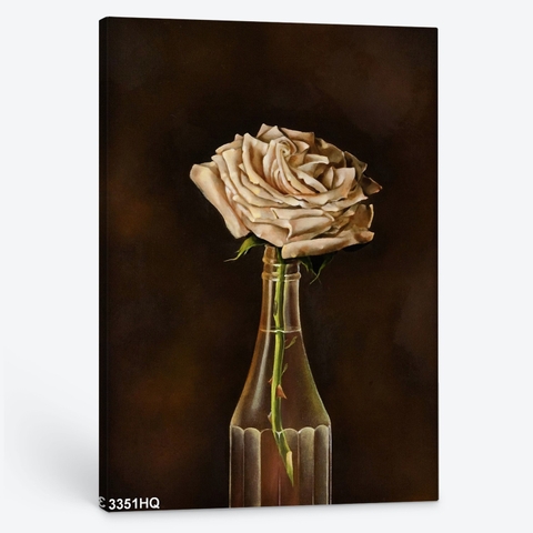 Tranh bông hoa hồng trong chai 3351HQ