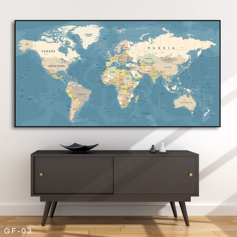 Tranh bản đồ thế giới GF-03