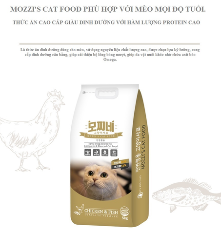 Thức ăn hỗn hợp hoàn chỉnh cho mèo mọi lứa tuổi Mozzi's Cat Food