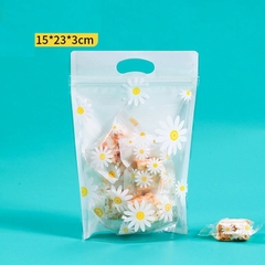 Túi zip hoa cúc trắng (50c) 15*23 cm
