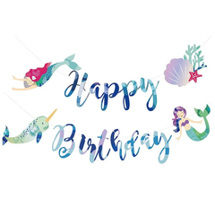Dây treo chữ Happy Birthday hình tiên cá