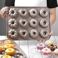 Khuôn bánh 12 hình Donut 4 mẫu hoa văn Suncity
