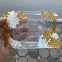 Túi trung thu Hoa sen trắng vàng số 10 đựng bánh 150-200gr (50c)
