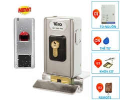 Khóa cổng vân tay thẻ từ cho cửa Lùa/mở Viro 90 | Khóa nhập khẩu Italy