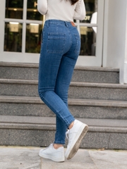 Quần Jeans Nữ Skinny Túi Vuông Co Giãn 4 Chiều