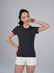 Áo T-Shirt Nữ Thể Thao Melange Năng Động - Đen xám